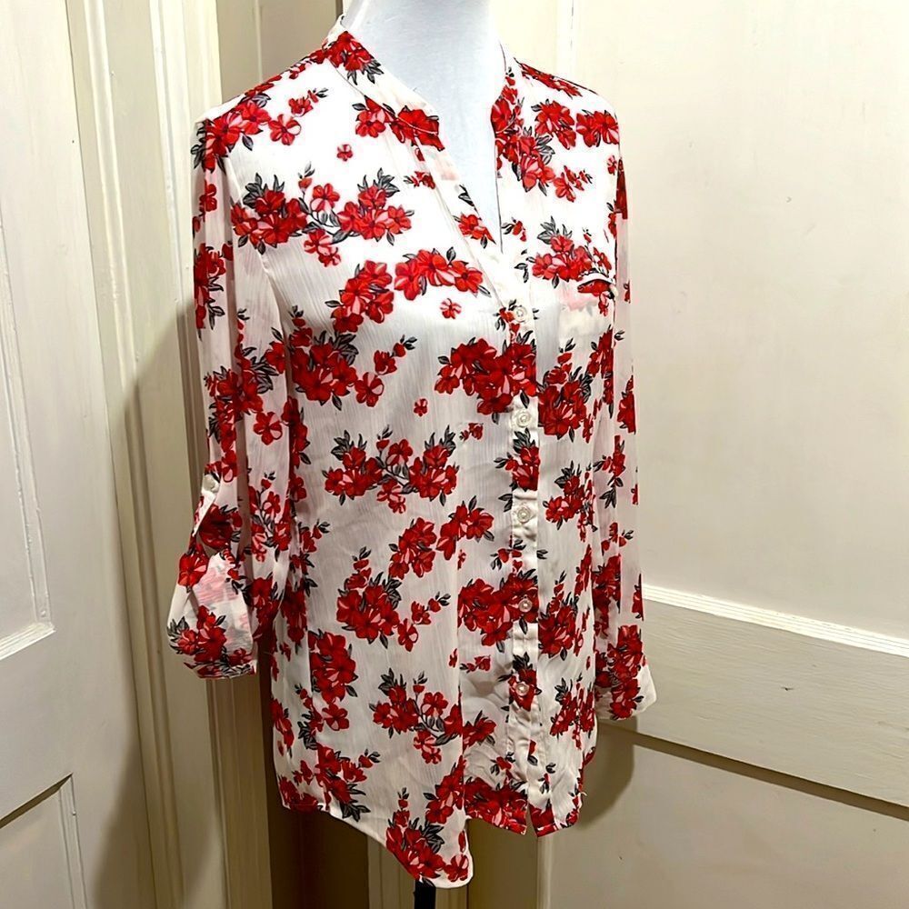 KUT Women's Medium Slightly Sheer Floral Blouse Super Sexy but Subtle!